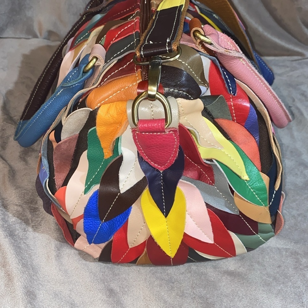 Agueda Leather Multicolored Shoulder Bag - Picture 3 of 12